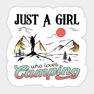 Just a girl who loves camping Explore the Wild Camping Adventure Novelty Gift Sticker